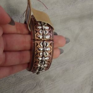 NWT Copper and Silver Elastic Bracelet